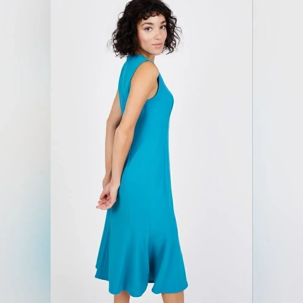 Calvin Klein Flounce Hem Dress Sleeveless Size 10 Blue - Picture 6 of 7